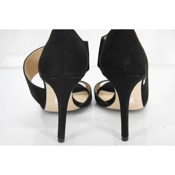 LK Bennett Black Suede Agnes Ankle Strap Sandals size 37 High Heels - Picture 8 of 10